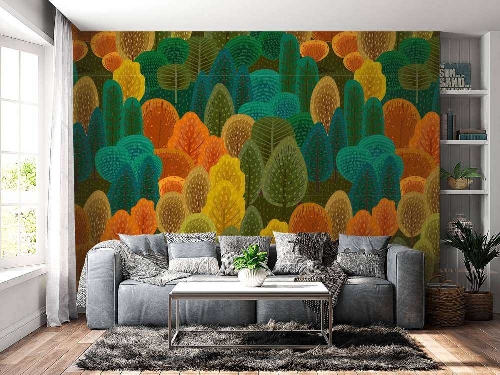 Kleurrijk bos patroon