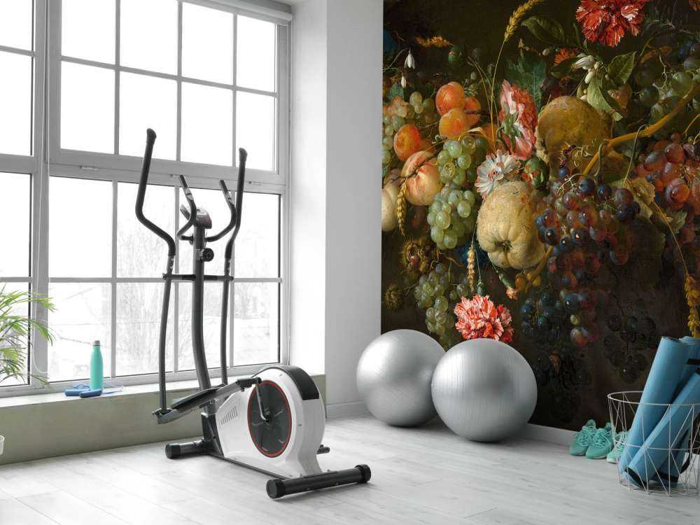 Garland of fruits with a few flowers