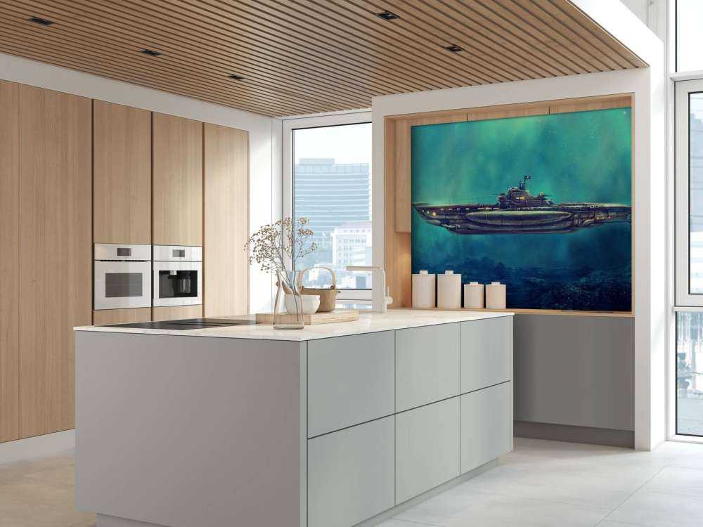 Pirate submarine in the underwater world