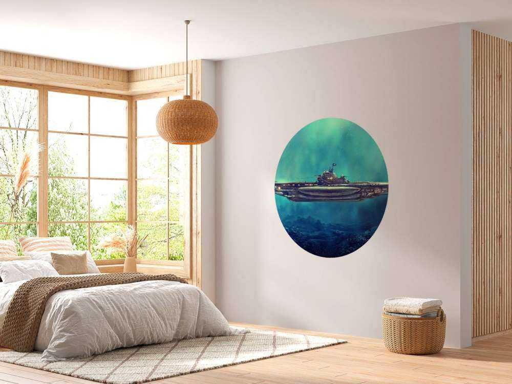 Pirate submarine in the underwater world