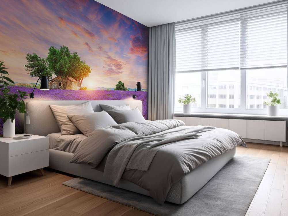 Lavender field during sunrise