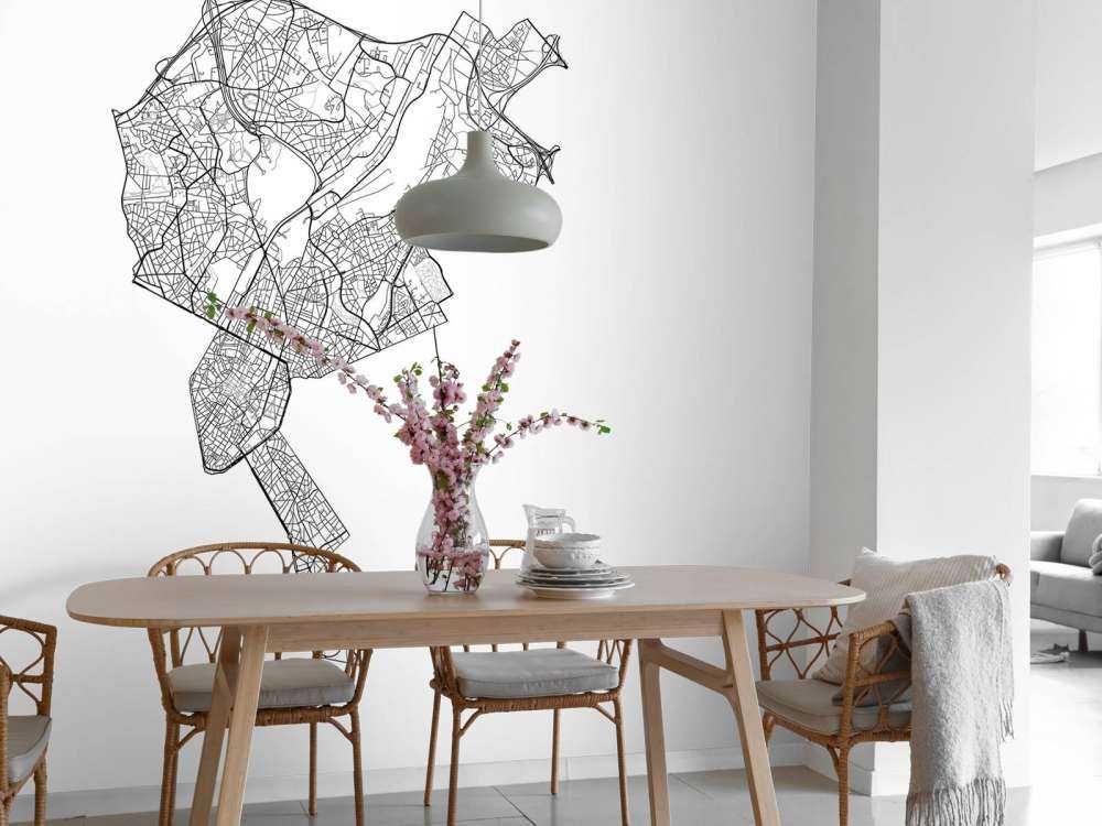 Map of Brussels, white