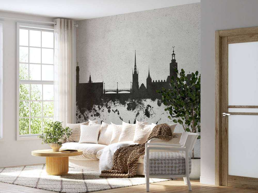 Watercolor skyline, Stockholm