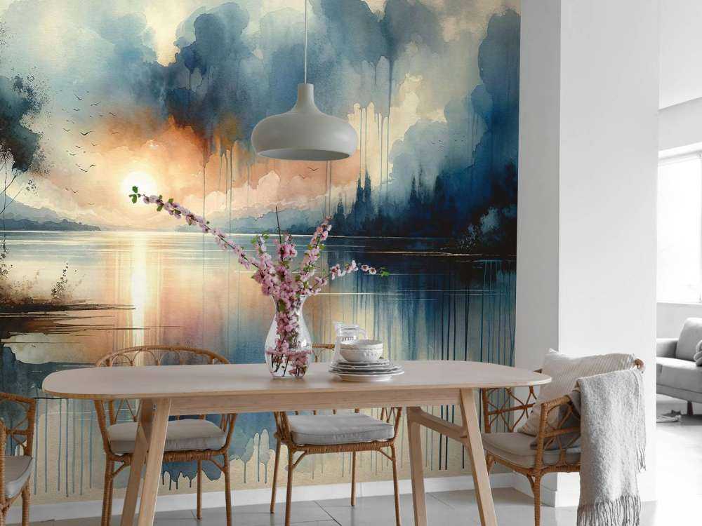 Watercolor Abstract Lake