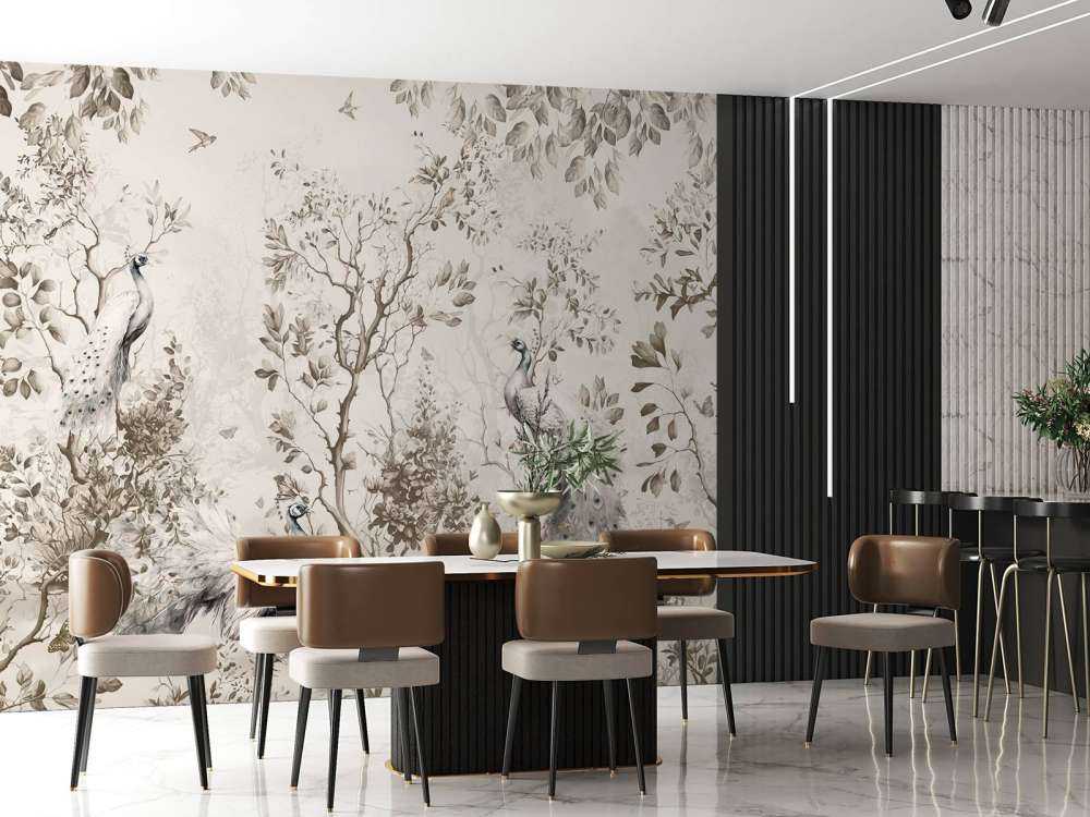 Peacocks in Pastoral Serenity