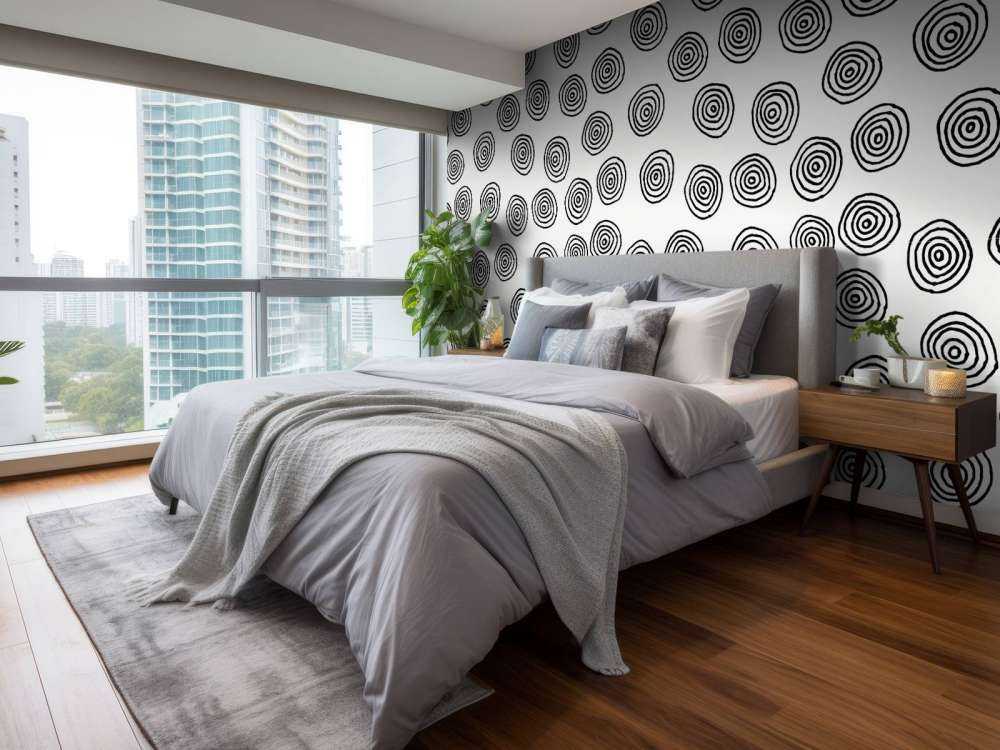 Abstract circles in black and white