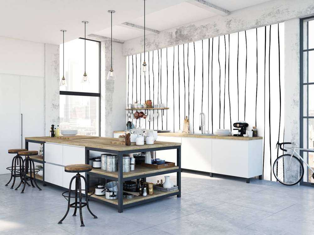 Abstract lines in black and white