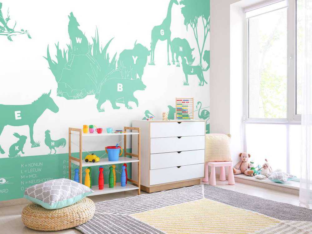 Animal alphabet, green