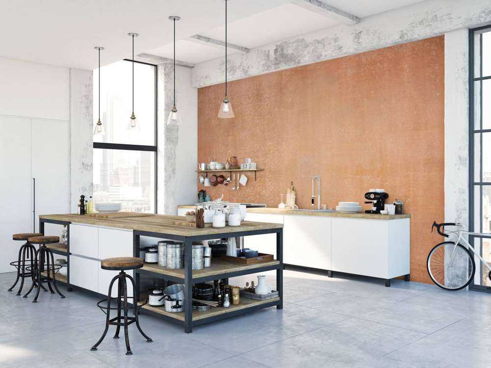 Terracotta concrete with sweeps