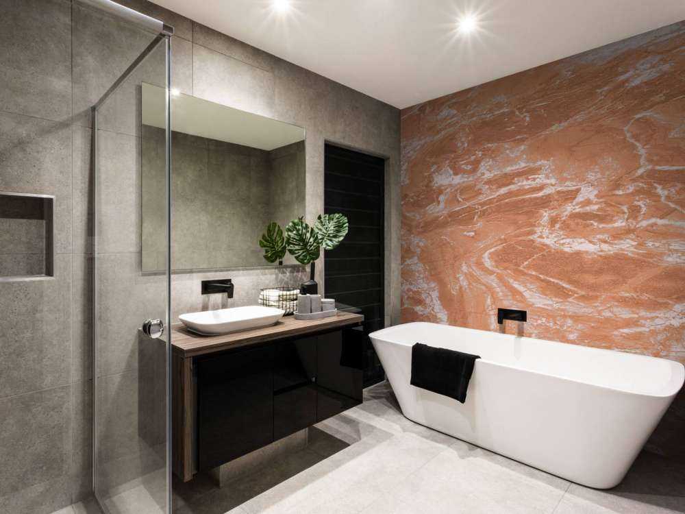 Terracotta marble with sweeping lines