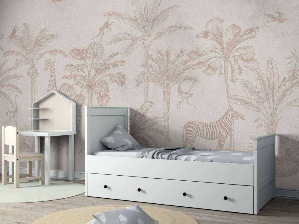 Tropical animal jungle taupe