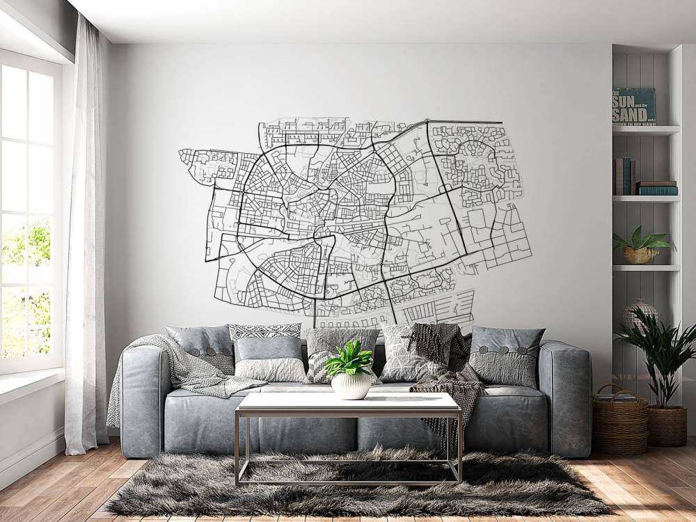 Map of Leeuwarden, white