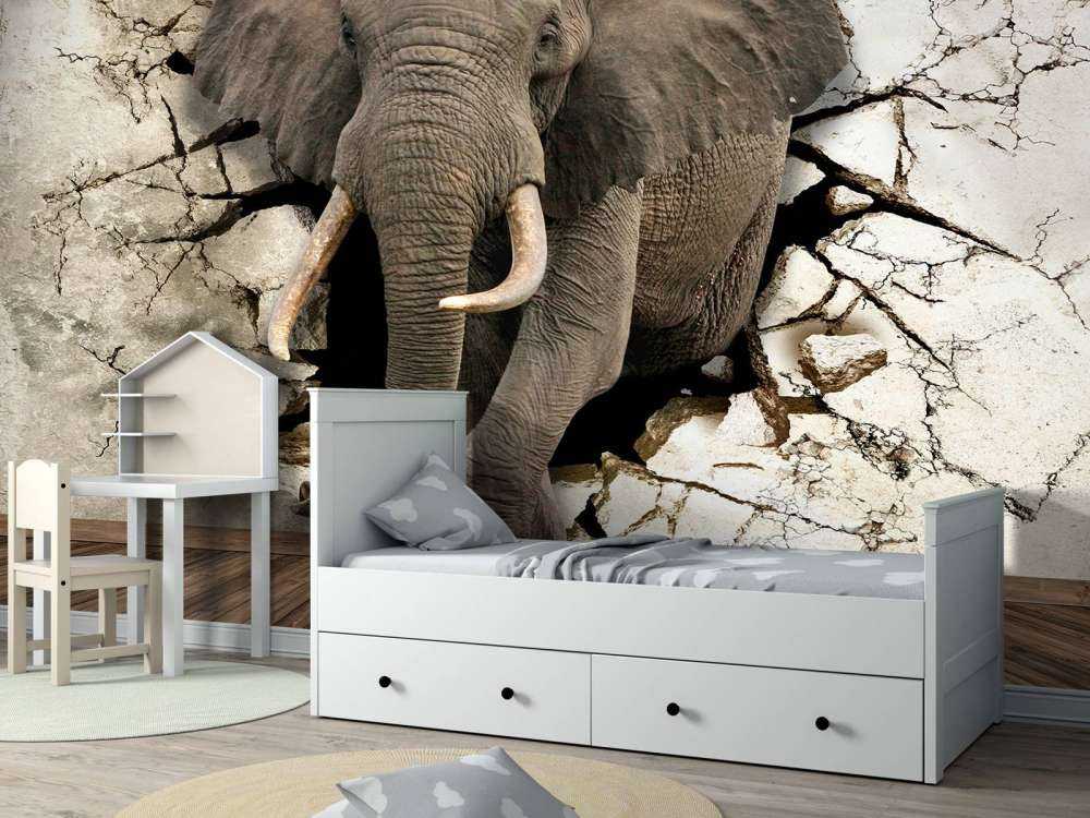 Big elephant out of the wall