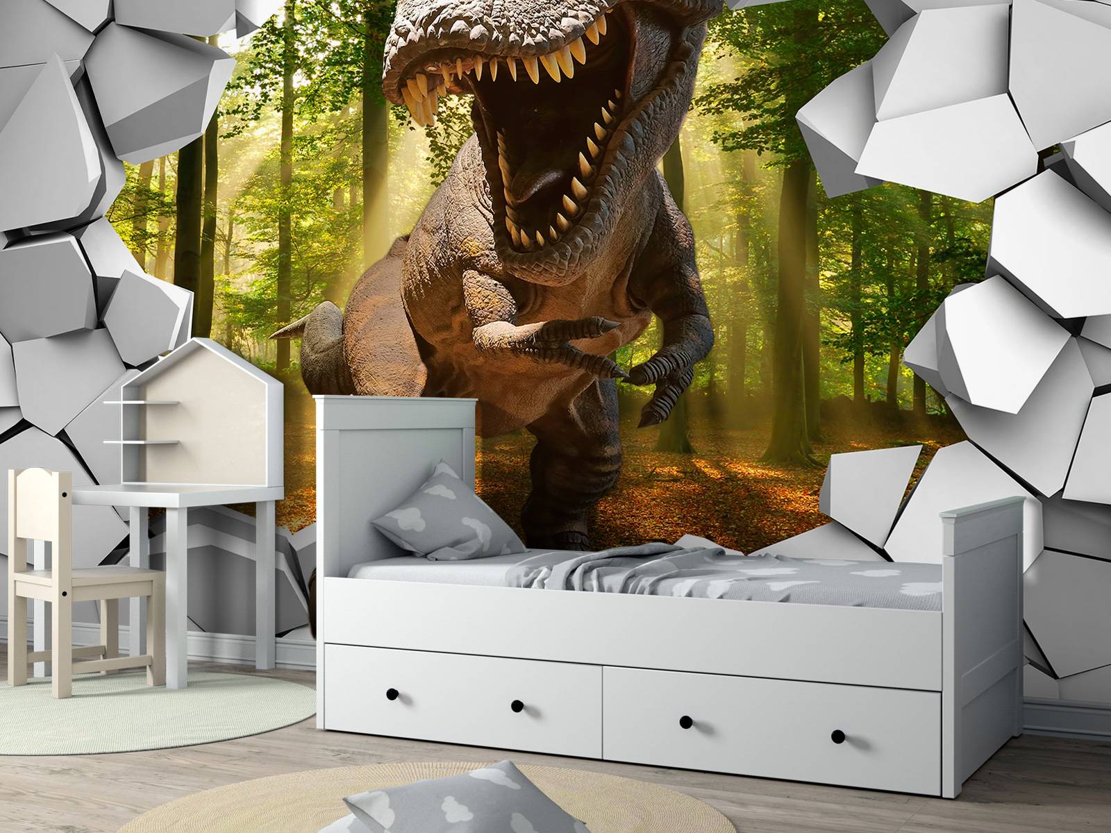 Dino in a wall
