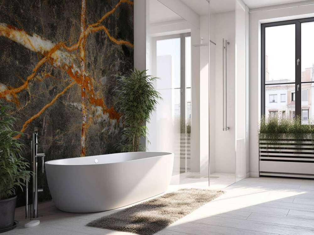 Marble with copper tones