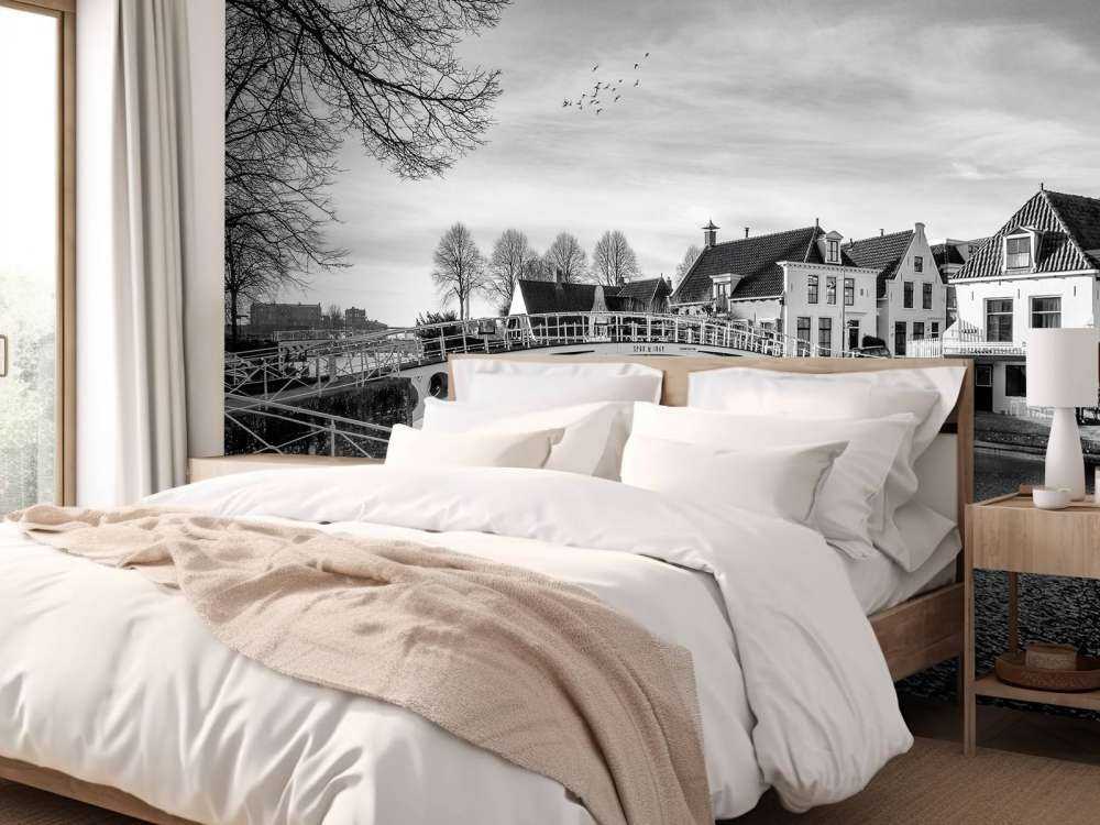 Fortified town Dokkum Bridge over Klein Diep Friesland 