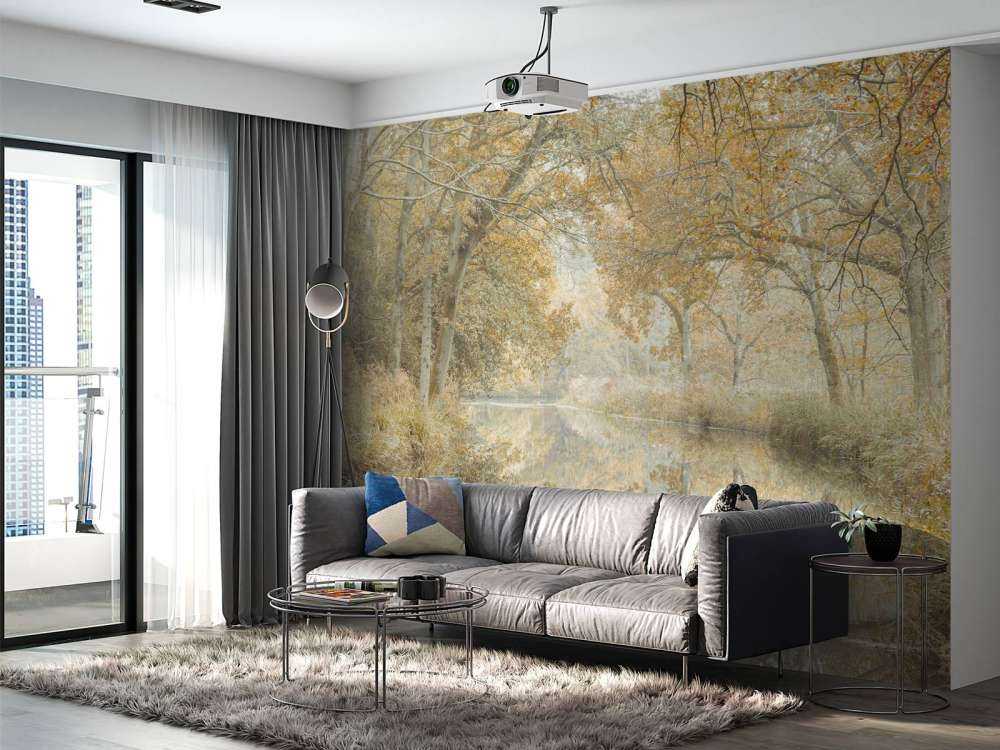 Channel through forest