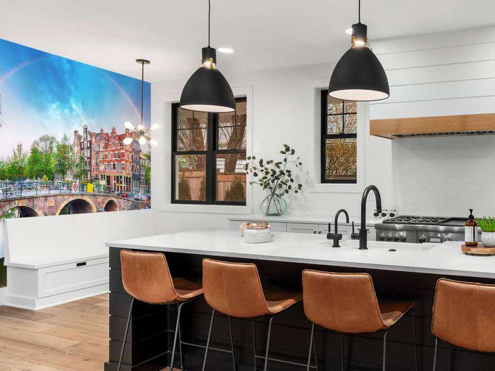 Regenboog boven Amsterdam