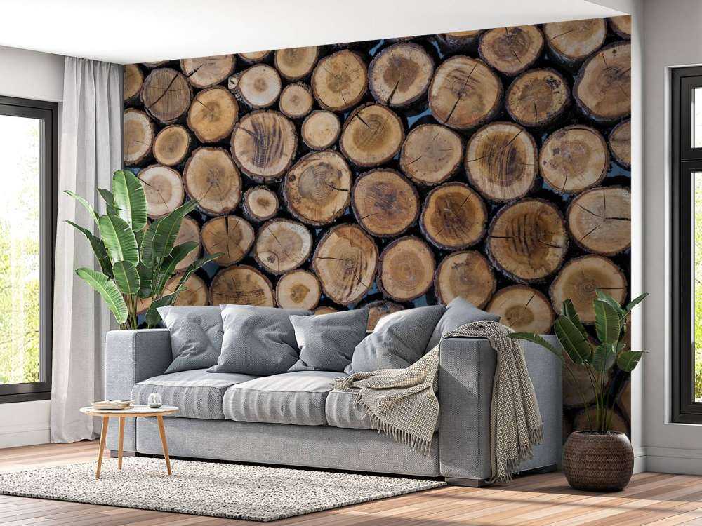 Stacked logs