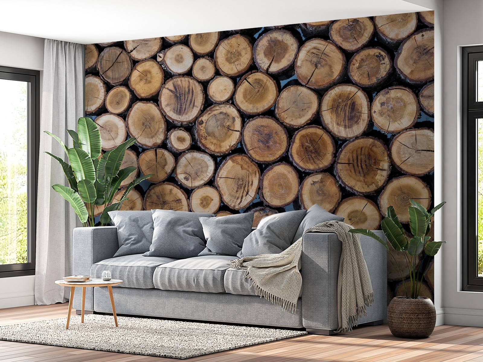 Stacked logs