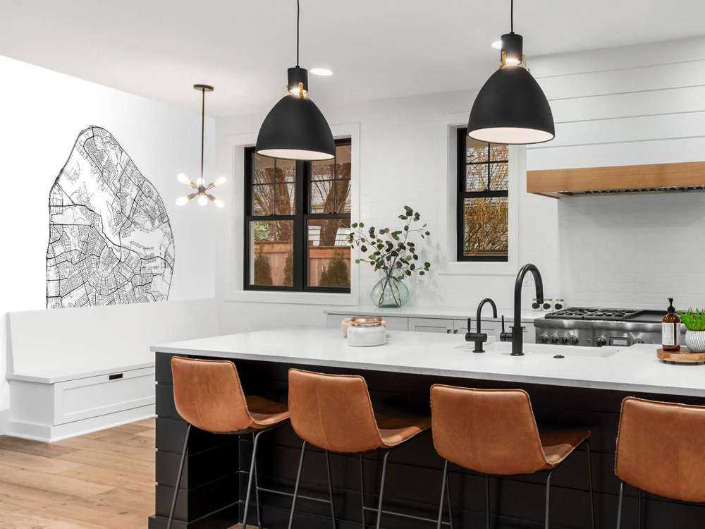 Plattegrond van Amsterdam, wit