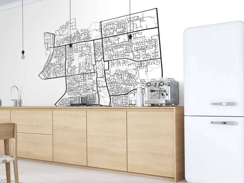 Plattegrond van Lelystad, wit