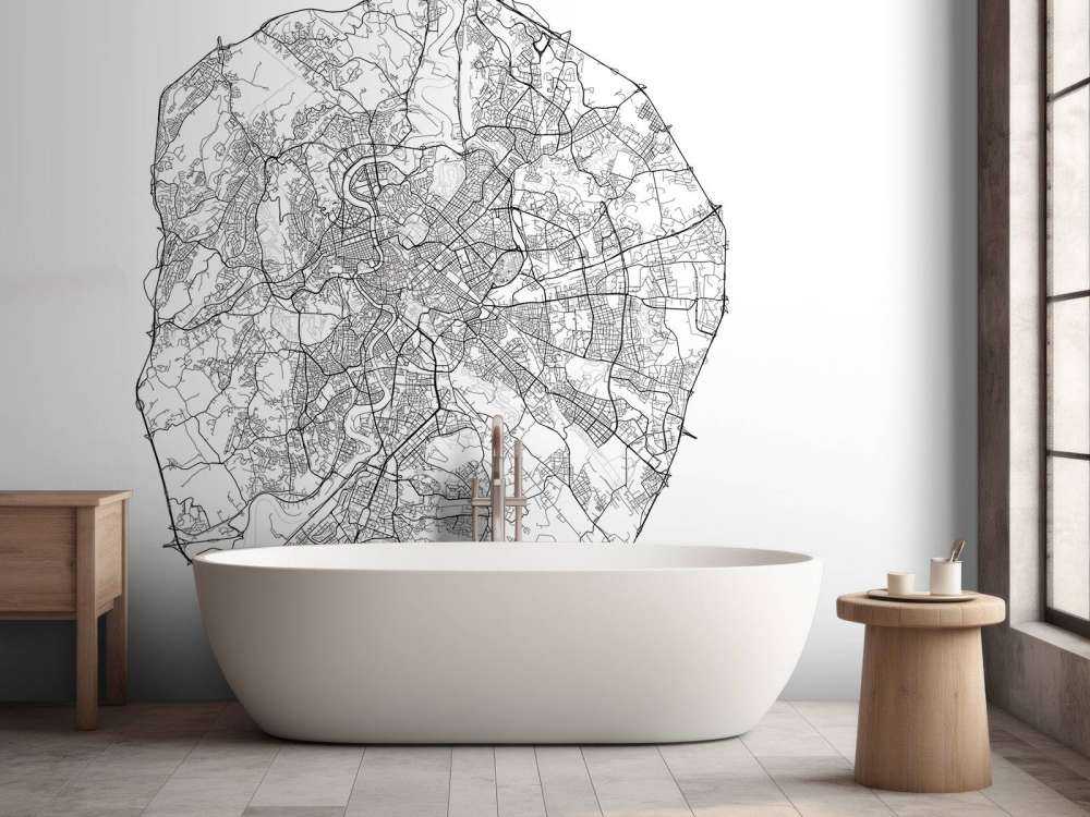 Plattegrond van Rome, wit