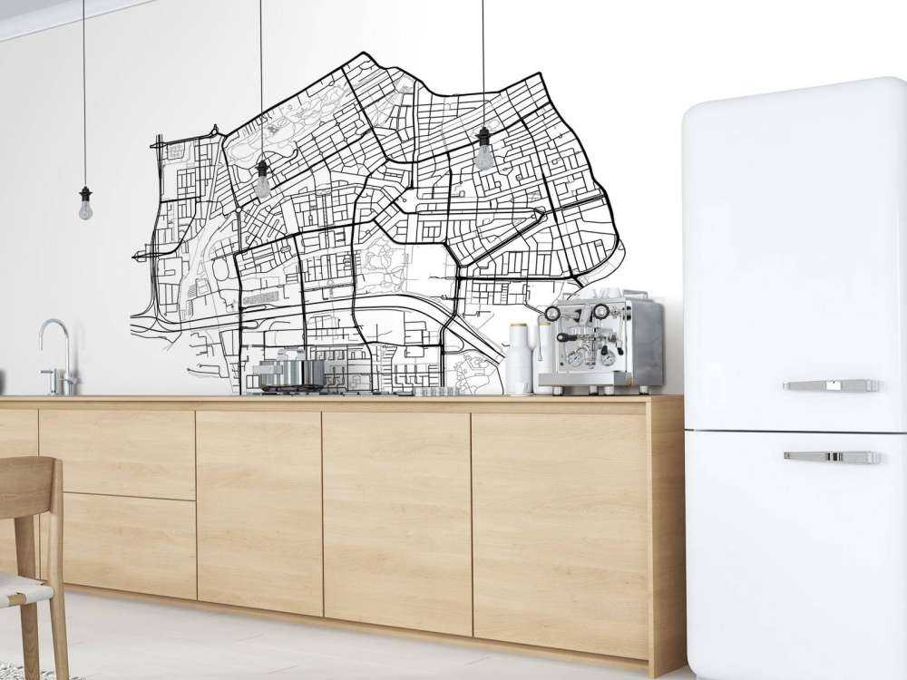 Plattegrond Amsterdam zuid, wit