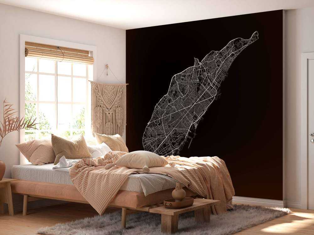 Plattegrond van Barcelona, zwart