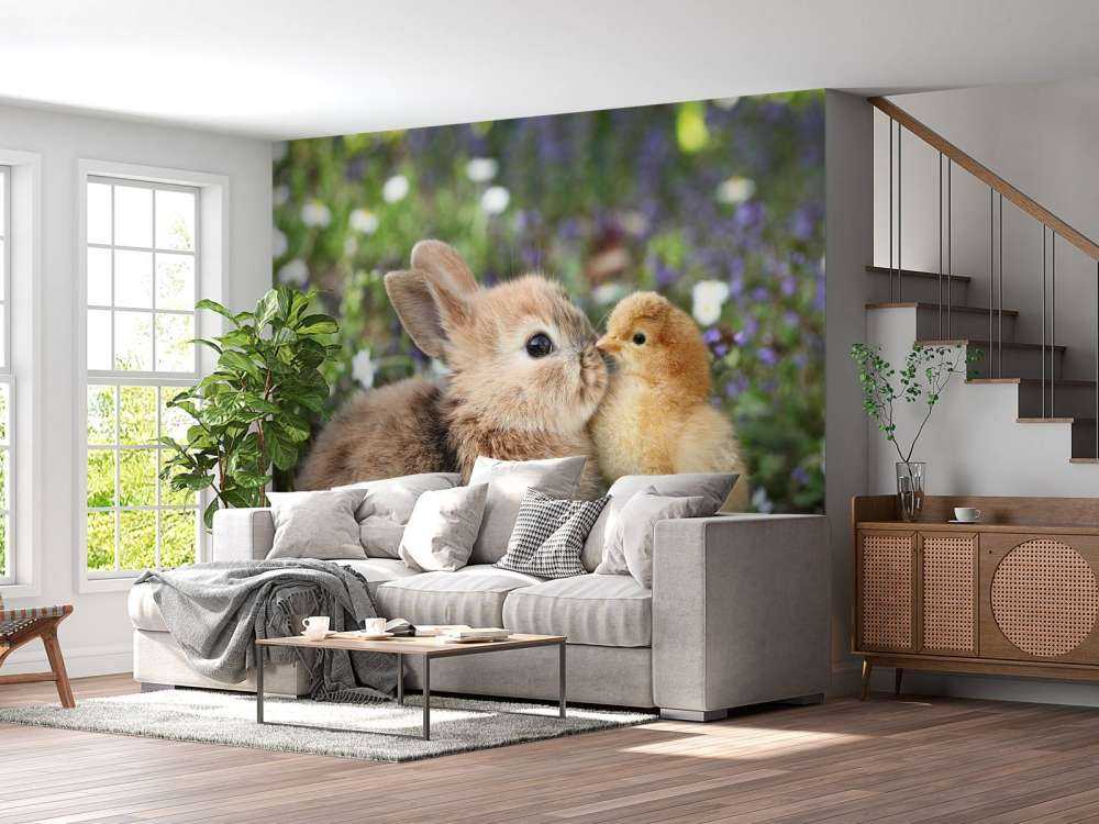 Rabbit and chick