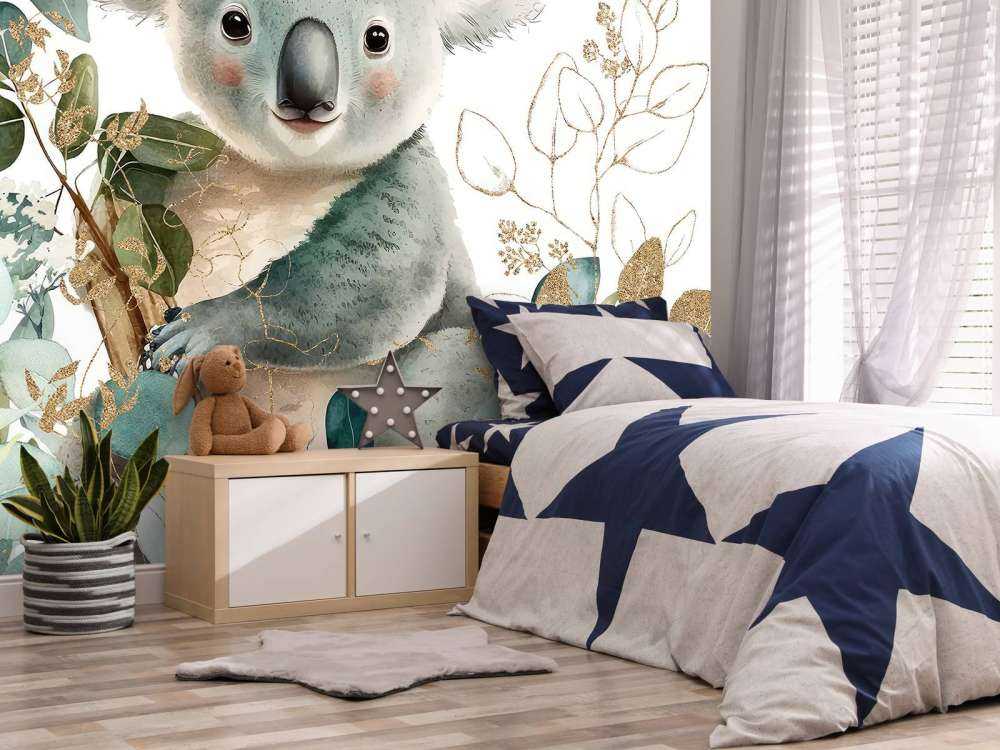 Cute koala in eucalyptus