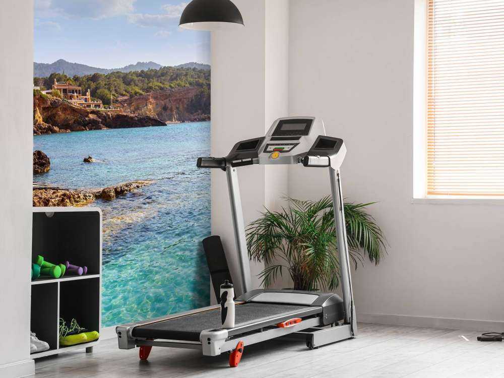 Uitzicht met blauw water