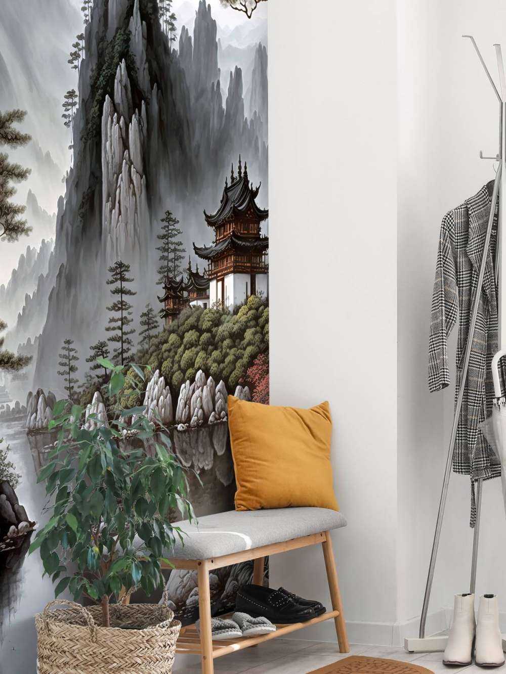 Geïllustreerde bergen landschap