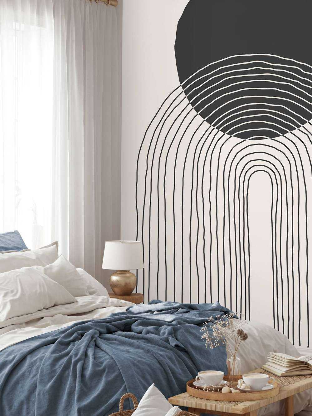 Gebogen lijnen en cirkel