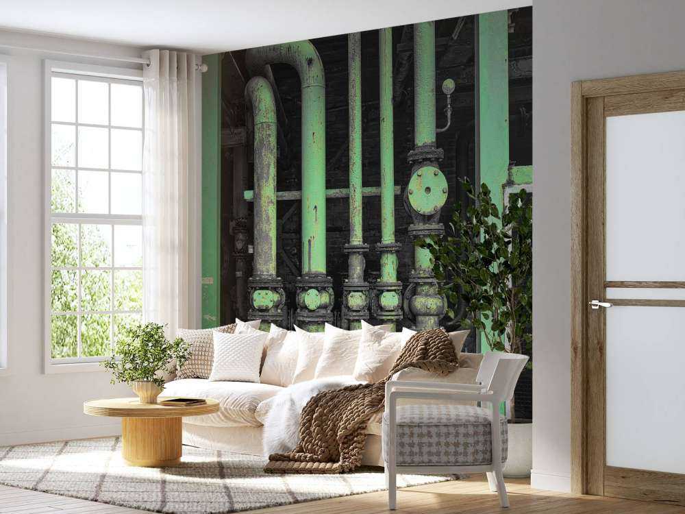 Oude groen gekleurde buizen