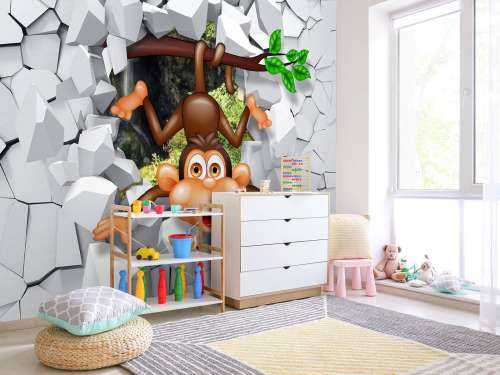 Monkey in a wall