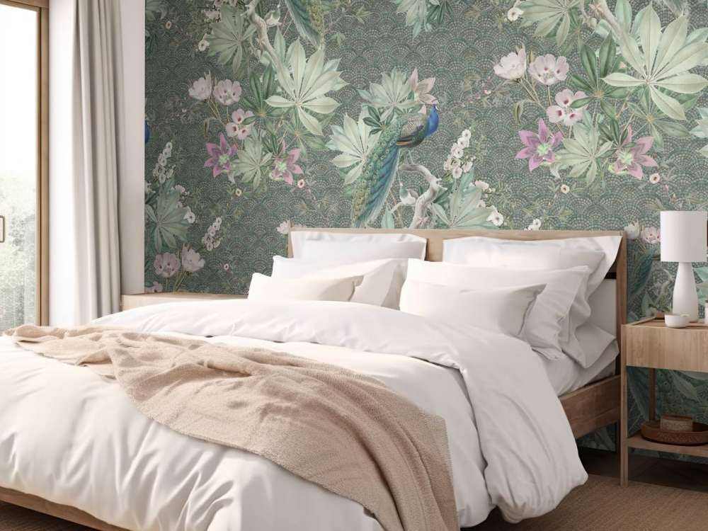 Vintage garden peacocks - dark green