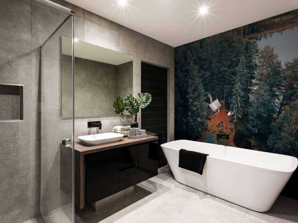 Cabin surrounded by forest and lakes