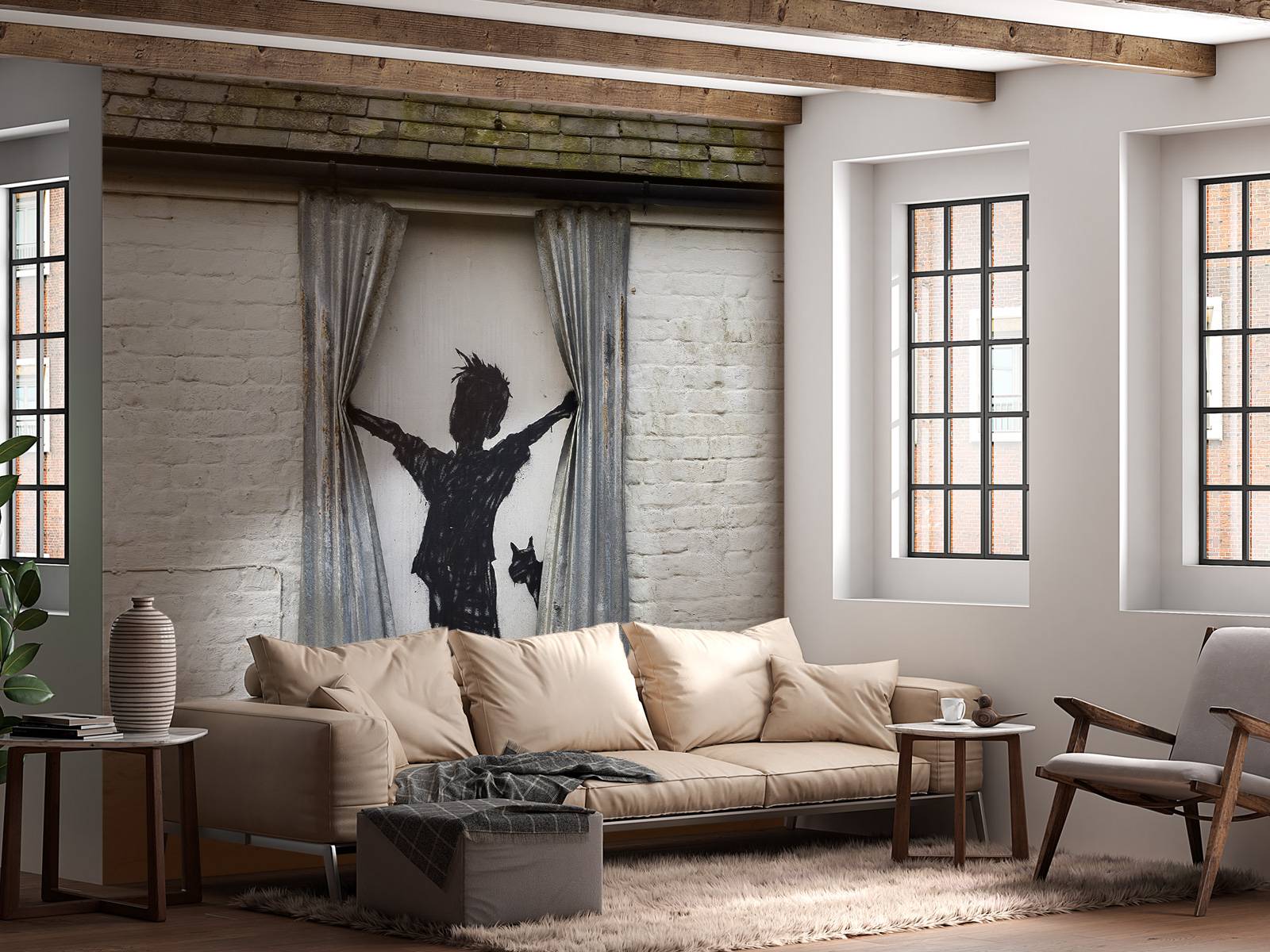 ZMFBHFBH Banksy Graffiti Wall Art Paintings Pop Art Colorful