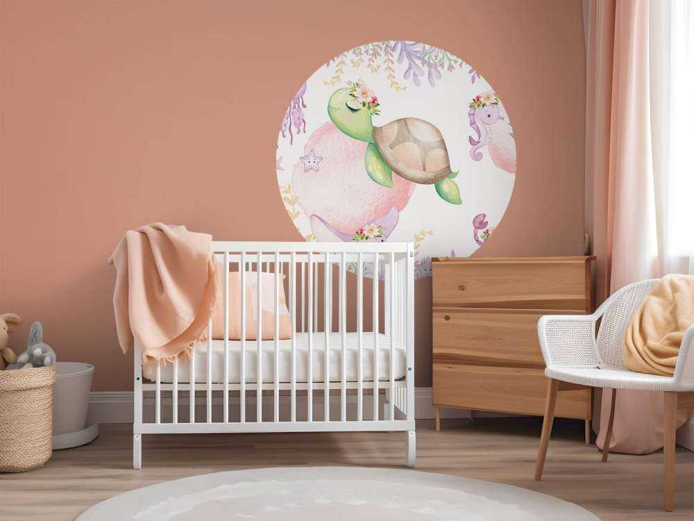 Pink sea floor baby room