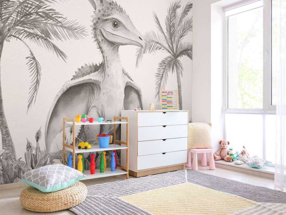 Baby pteranodon in the beige jungle