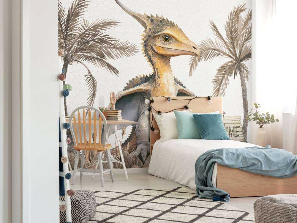 Baby pteranodon in the taupe jungle