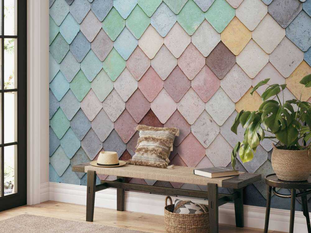 Pastel colored tiles