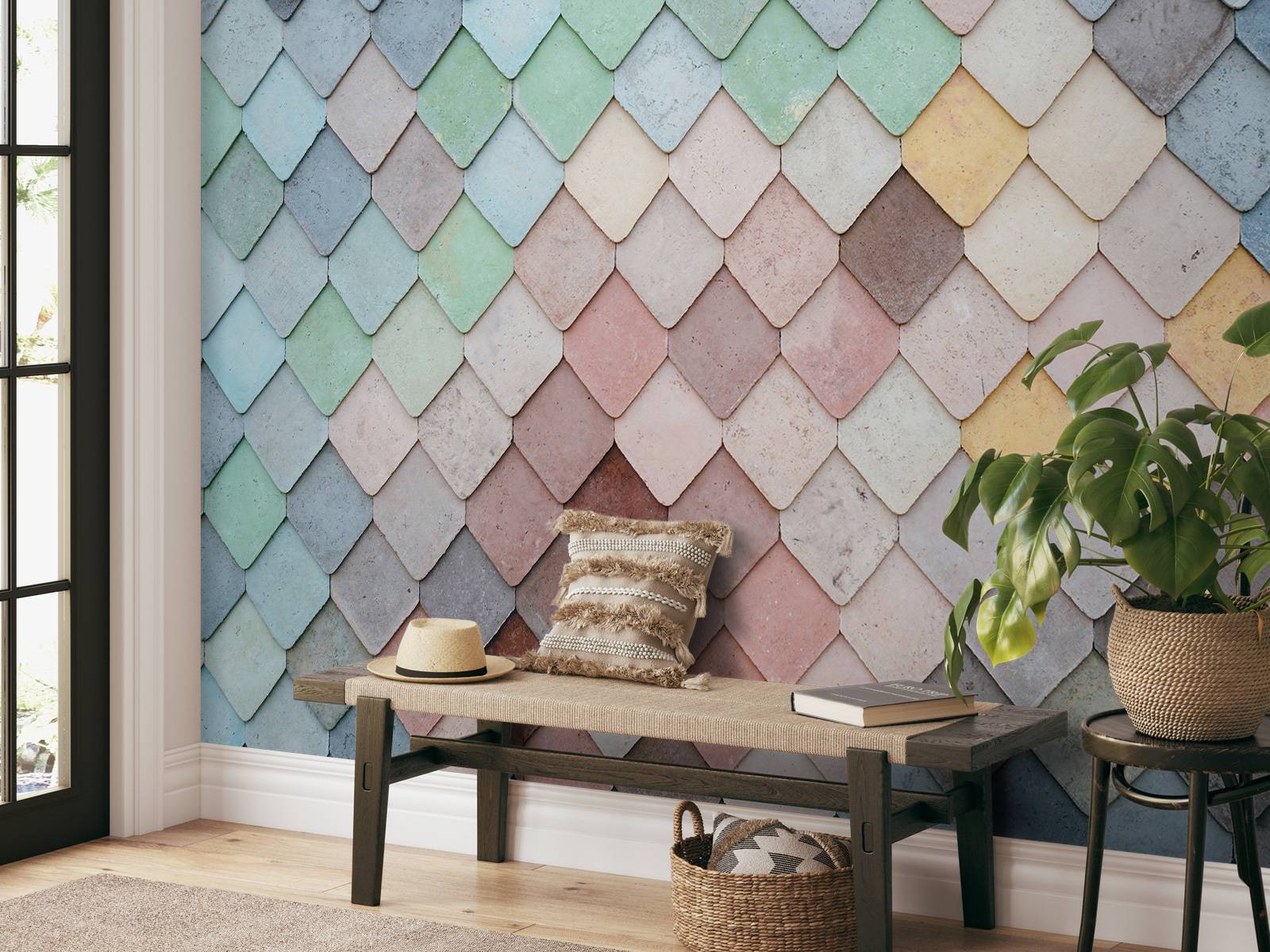 Pastel colored tiles