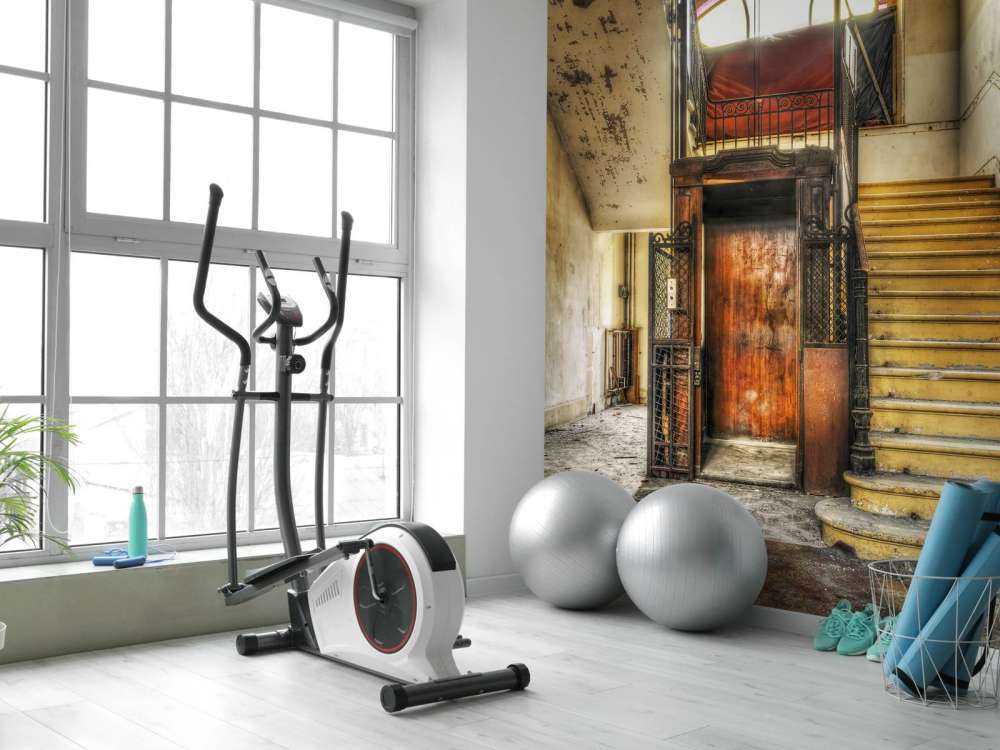 Abandoned hotel lobby