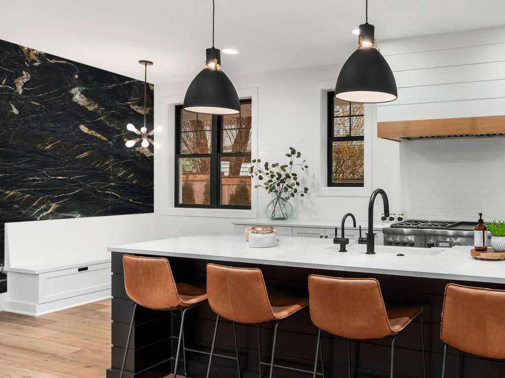 Black marble with gold structure