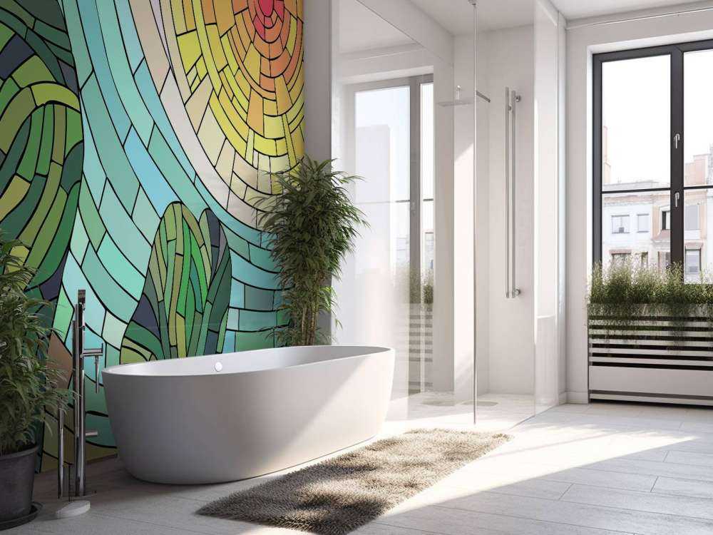 Red sun by the trees