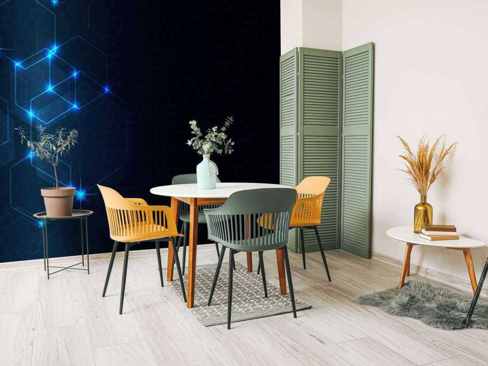 Abstract glowing hexagons