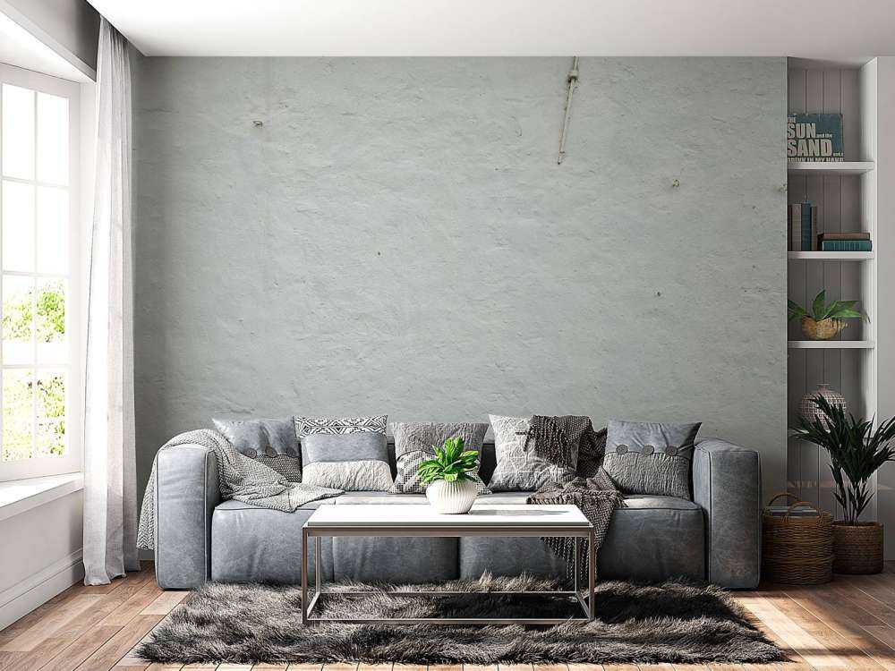 Wall with white stucco