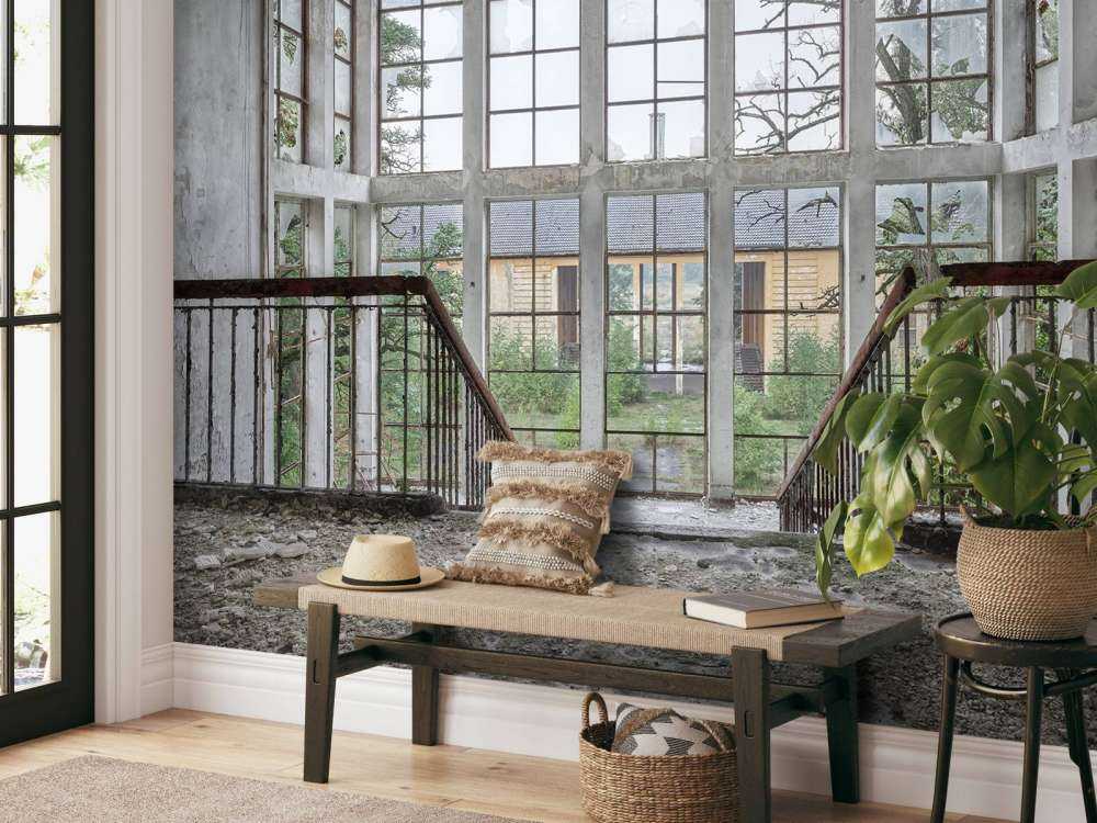 Stairs in abandoned building